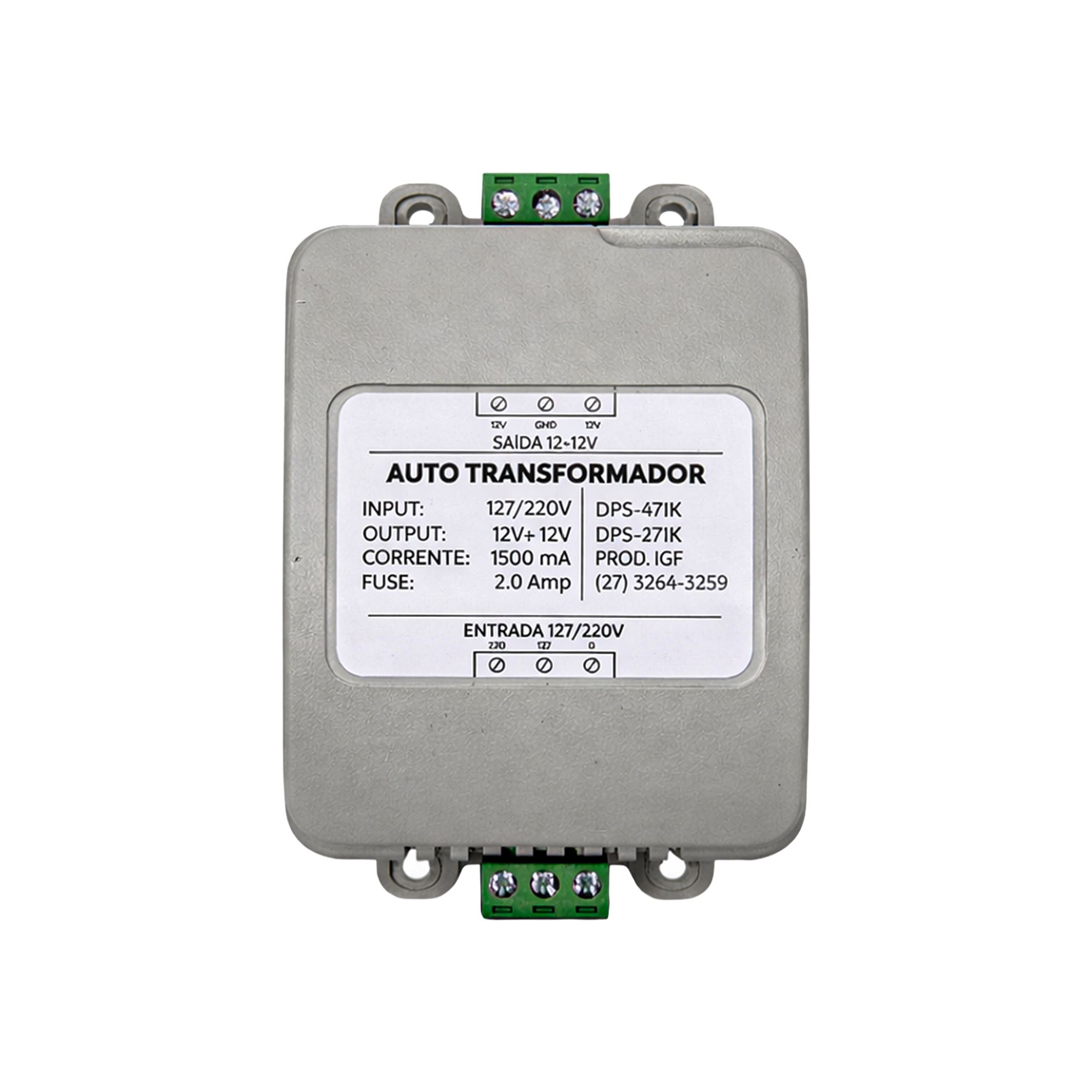 FONTE AUTO TRANSFORMADOR 110/220V 12+12VAC 1.5A